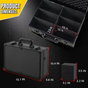 Boîte de rangement personnalisée en alliage d'aluminium pour cartes 3x4 35pt, capacité de 600+ cartes, étui de rangement pour cartes de sport verrouillable - Product Image 4
