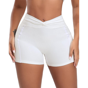 Short de bain taille haute moulant pour femme, respirant, séchage rapide, Spandex/Nylon 210g, poids moyen, taille élastique, poches sportives - Product Image 2