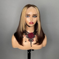 Wig Bob dengan Rambut Lurus dan Halus dari Vietnam, Gaya Wanita, Wig Bagian Depan Pita 13x4