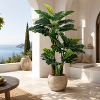 Arbre artificiel Monstera Deliciosa en PE de 180 cm, réaliste, résistant aux UV, écologique, plante moderne pour l'aménagement paysager, décoration de la maison et du bureau