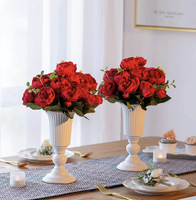 Vase en métal pour centre de table de mariage, vase trompette en métal pour centre de table de fête de mariage, dîner, événement