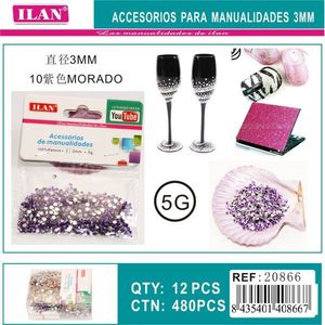 Strass Ilan 3mm Viola 5g per Artigianato e Progetti Fai-da-Te - Product Image 1