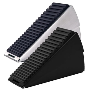 Butoir de porte décoratif robuste en acier inoxydable à ressort – Cale de porte réglable pour bas de porte, bloqueur de courant d'air haut - Product Image 1