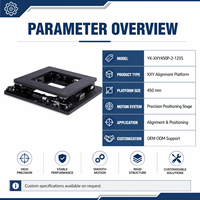 YK-XXY450P-2-1255 Plataforma de traslación XY Theta motorizada de alta precisión con rodamientos de rodillos cruzados, 450 mm, para semiconductores, 26 kg