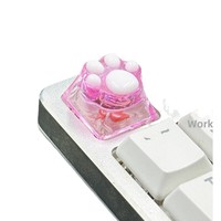 Capuchons de touches en forme de patte de chat, en silicone souple, rétroéclairés, transparents, remplacement universel pour axe MX, pour clavier de jeu mécanique