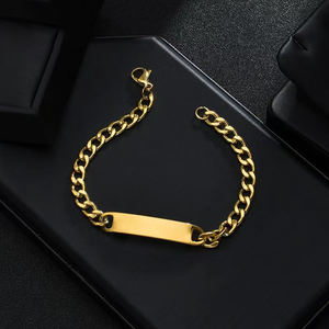 Bracelet en acier inoxydable personnalisé rectangulaire de Zhongzhe Jewelry, peut être gravé au laser, logo DIY, cadeaux de Noël, bracelet pour <span class=keywords><strong>couple</strong></span> - Product Image 4