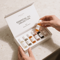 Caja de Regalo Magnética Rígida de Lujo Personalizada para Muestras de Perfume, Juego de Fragancias, Empaque de Papel con Inserto de Terciopelo, Logotipo Impreso en Lámina