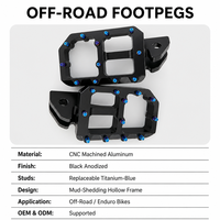 Repose-pieds de moto en aluminium anodisé CNC OEM personnalisés, avec clous antidérapants, compatibles avec les motos électriques Sur-Ron Light Bee Talaria MX