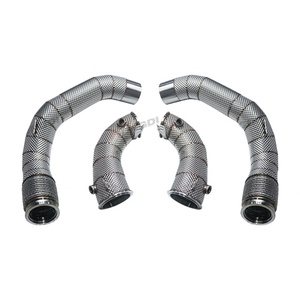304 Stainless Downpipe Fit for F90 M5 F92 M8 2019+ High Performance Improve Sound Effect - Product Image 1