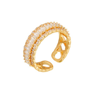 Micro Set Zircon Open <b>Ring</b> <b>Adjustable</b> Index Finger <b>Ring</b> For Women Fashionable Party Jewelry Geometric Shape Stylish - Product Image 5