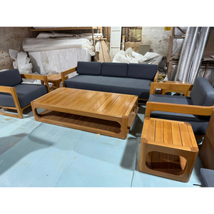 Disen-Juego de muebles modernos de lujo de alta calidad para exteriores, sofá de jardín de teca, silla, banco, mesa auxiliar, reposapiés para patio al aire libre - Product Image 1