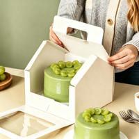 Confezione da 6 Scatole per Cupcake Stile Finestra, Scatole Monouso per Dessert da Asporto