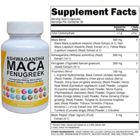 Capsules de mélange de Maca pour adultes, Ashwagandha, racine de Maca, fenugrec, complément alimentaire à base de plantes, soutien pour le stress, l'humeur et la santé de la thyroïde, 60 unités