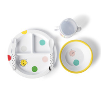 Service de table personnalisé imprimé en mélamine avec décalcomanie intérieure et extérieure en couleur pour lave-vaisselle et pas pour micro-ondes