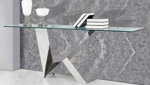 Style européen Petit Ensemble 12Mm Clair Trempé cuisine table à manger en verre design moderne - Product Image 4