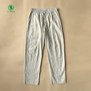 Pantalon <span class=keywords><strong>en</strong></span> <span class=keywords><strong>lin</strong></span> premium pour homme, pantalon <span class=keywords><strong>en</strong></span> coton et <span class=keywords><strong>lin</strong></span> léger d'été, blanc, ample, jambe droite, pantalon décontracté pour homme - Product Image 5