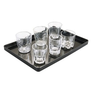 Tối Matte Biểu Tượng Tùy Chỉnh Màu Đen Trắng Hình Chữ Nhật Cup Khay Tổ Chức Khách Sạn Tiện Nghi Khay Vanity Phòng Tắm Khay Cho Truy Cập - Product Image 3