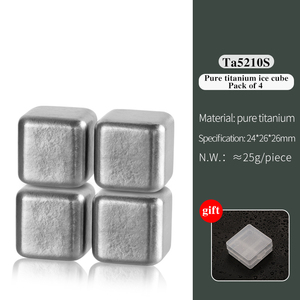 Set di pietre di whisky in titanio riutilizzabili cubetti di ghiaccio in metallo Non fondenti rinfrescabili agghiaccianti rocce per whisky e altre bevande - Product Image 5