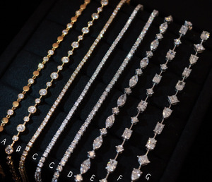 Xinfly <b>Solid</b> 18K <b>Gold</b> Lab Grown Diamond Tennis Bracelet Set Marquise & Round AU750 Natural Diamond Commuter Fine Jewelry - Product Image 2