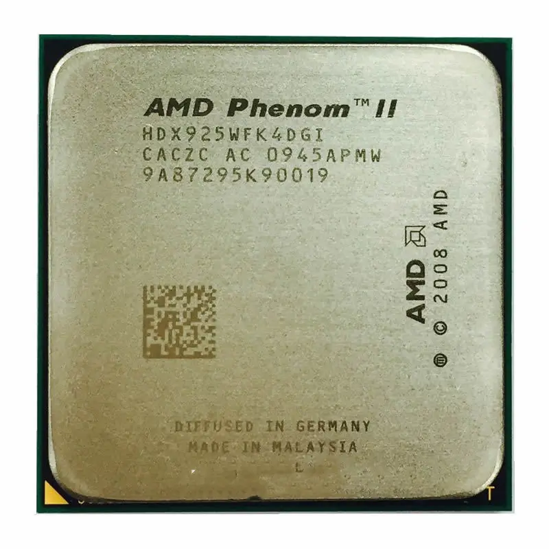 के लिए AMD Phenom द्वितीय X4 925 95W 2.8 GHz ट्रैक्टर-कोर सीपीयू प्रोसेसर HDX925WFK4DGI सॉकेट AM3