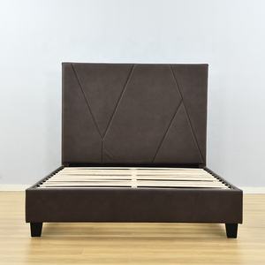 Willsoon design moderno <span class=keywords><strong>singolo</strong></span> formato <span class=keywords><strong>letto</strong></span> in pelle con morbido blocco quadrato testiera in <span class=keywords><strong>legno</strong></span> per soggiorno o camera da <span class=keywords><strong>letto</strong></span> - Product Image 1
