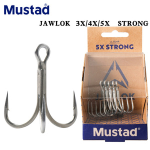 Anzuelos triples de pesca MUSTAD JAWLOK <span class=keywords><strong>3X</strong></span> 4X <span class=keywords><strong>5X</strong></span> plateados para pesca en agua salada, acero con alto contenido de carbono JL73NP JL74NP JL75NP - Product Image 5