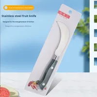 Handmatig fruit- en groenteschilmesje van roestvrij staal met een klein, gebogen lemmet voor bananen en meloenen