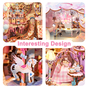 Bộ đồ chơi nhà búp bê phép thuật Tonecheer Sweet Dream Magic Wand Mode Book Nook Kit phát sáng, câu chuyện cổ tích ngọt ngào dành cho bé gái, tự làm gối tự lắp ráp TQ145 - Product Image 6