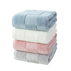 Serviette de bain en pur coton 70x140cm, couleur unie, moelleuse, pour usage domestique, blanc, bleu, gris, rectangulaire M2838 - Product Image 4