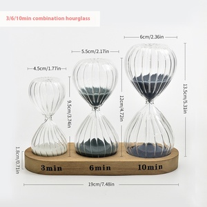 Temporizador de arena acanalado para manualidades de cristal creativas modernas, relojes de arena de 3, <span class=keywords><strong>6</strong></span> y 10 minutos para decoración del hogar - Product Image 6