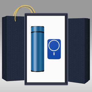 Custom Logo Stainless Steel Wireless Charging Magnetic Promotional Giveaway Business Brand Marketing Flask Power Bank Gift Set
