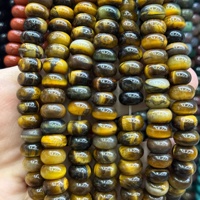 Manik-manik Batu Alam Bentuk Rondelle & Abacus 6x10mm Campuran Warna, Manik-manik Lepas untuk Pembuatan Perhiasan DIY, Gelang, Kalung, Aksesoris