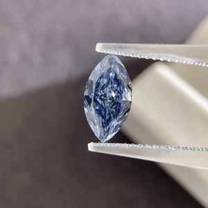 ANSTER Fine PT950 Platinum Jewelry VVS D F Marquise Cut 4.39ct Fancy Vivid Blue Lab Grown Diamond Ring with IGI Engagement Ring - Product Image 5