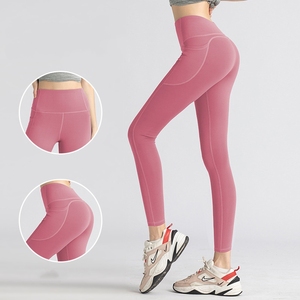 Leggings <span class=keywords><strong>de</strong></span> yoga taille haute Yutuo personnalisés pour <span class=keywords><strong>femme</strong></span>, avec poches, effet push-up et lifting des fessiers - Product Image 2