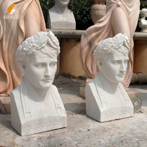 Busto de mármol blanco antiguo de diseño clásico, escultura de cabeza de mármol, estatua para exposición - Product Image 2