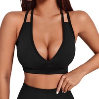 Soutien-gorge de yoga sans fil pour femme, bretelles croisées, dos élégant, sans couture, respirant, idéal pour les cours de Pilates - Grande Vente