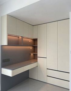 Nouveau design de meubles de chambre à coucher porte coulissante en bois laqué moderne blanc simple garde-robe de maison taille personnalisée - Product Image 3