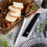 Premium 9.8 pouces couteau à pain en acier inoxydable à haute teneur en carbone cuisine Chef couteau à pain couteau à couper le pain avec manche en bois Mkuruti
