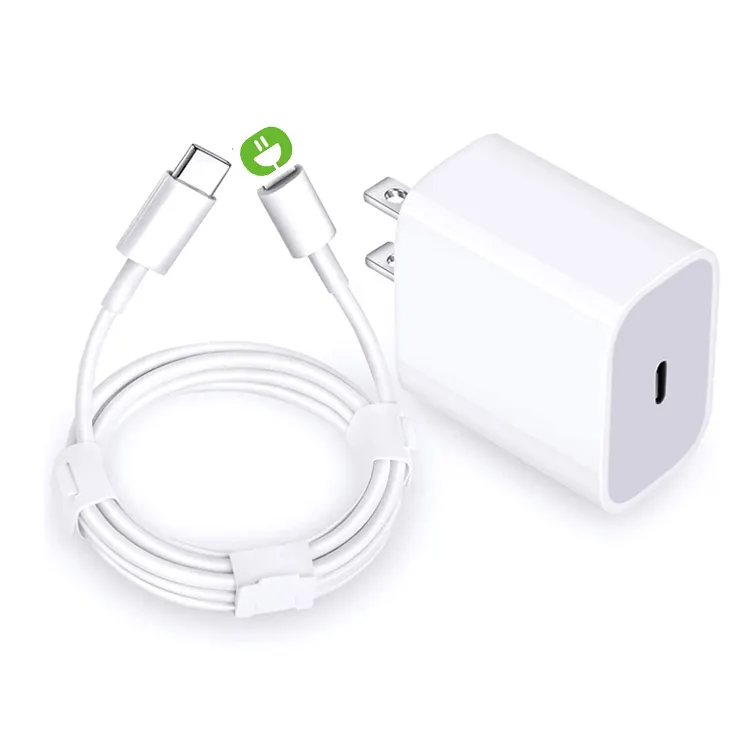 20W PD Adapter Fast Charging USB C Charger USB Wall Charger Type C to 8 Pin Cable for iPhone Charger