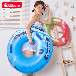 Samebust Inflatable Swim <b>Ring</b> 06 Blue Cartoon Design For Adults And Children Swimming Pool Float - Product Image 1