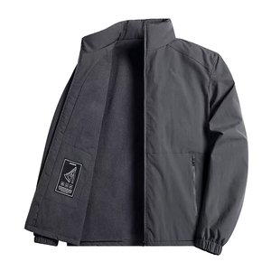 Chaqueta Transpirable para Hombre, Cuello Alto, Corte Regular, Color Sólido, Cierre de Cremallera, Estilo Casual para Primavera, Material de Poliéster - Product Image 2