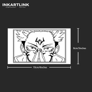 Pegatina <span class=keywords><strong>de</strong></span> Tatuaje Herbal Personalizada con Ojos <span class=keywords><strong>de</strong></span> Anime, Manga Sukuna, Resistente al Agua, 15 Días, Arte Corporal Semipermanente para Brazo, Venta al Por Mayor para Hombres - Product Image 3