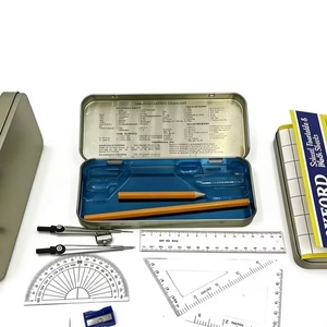 Offres promotionnelles mondiales : Ensemble mathématique de 13 pièces, Trousse de dessin technique en métal pour enfants, fournitures scolaires - Product Image 6
