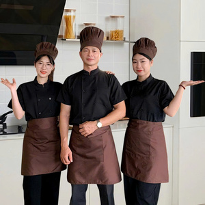 Uniforme de Chef de Alta Calidad, Manga Corta, Blanco, Ligero, Transpirable, Antiarrugas, Poliéster y Algodón, Ropa de Trabajo para Cocina de Restaurante - Product Image 3