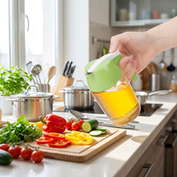 Nouvelle conception moderne de luxe, distributeur de miel, de café ou de sirop en verre rond de petite taille, bouteilles ou pot pour le miel
