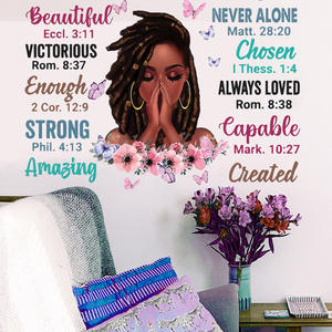 Adesivi da parete per salone di bellezza con citazione ispiratrice per decorazione della stanza delle ragazze - Product Image 4