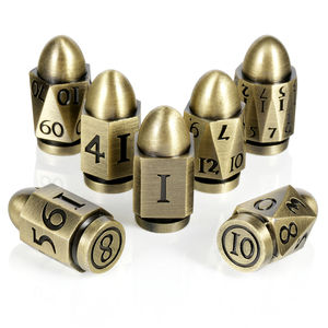 Dados de juego de rol <span class=keywords><strong>D</strong></span>&<span class=keywords><strong>D</strong></span>, dados poliédricos DND de metal, juego de 7 dados de metal tipo bala para Dungeons and Dragons - Product Image 5