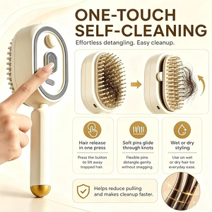 Brosse démêlante tout-en-un 2026 avec pulvérisateur électrique, peigne massant à coussin d'air, auto-nettoyante, applicateur d'huile et brosse à vapeur pour cheveux - Product Image 2