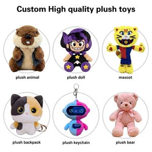 Peluche personnalisée mignonne de fille de dessin animé, OEM ODM, jouet en peluche à double queue de cheval, jouets pour enfants, jouets pour enfants à marque privée - Product Image 2
