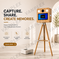 Cabina de Fotos con Estructura Abierta, Cámara DSLR, Pantalla Táctil, Luces LED, Impresora y Estante para Eventos
